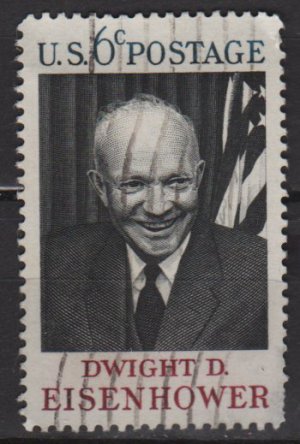 USA 1969 - Scott 1383 used - 6c, Dwight D Eisenhower, 34th President   (12-503)