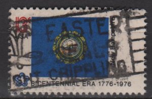 USA 1976 - Scott 1641 used - 13c, State Flag, New Hampshire     (o-202)