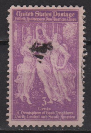 USA 1940 - Scott 895 used - 3c, Pan American Union  (N-362)