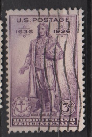 USA  1936 - Scott 777 used - 3c, Rhode Island Tercent. (13-24)