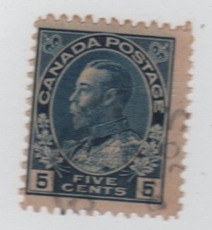 CANADA 1911/25 - Scott 111 used - 5c King George V, Admiral   (u-207)