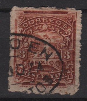 Mexico 1898 - Scott  281  used - 3c, letter Carrier (Red-623)