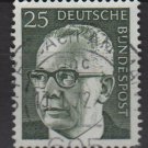 Germany 1970 - Scott 1030a used - 25 pf, Pres. G. Heinemann (R-334)