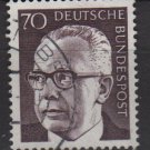 Germany 1970 - Scott 1035 used - 70 pf, Pres. G. Heinemann (Red - 45)
