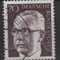 Germany 1970 - Scott 1035 used - 70 pf, Pres. G. Heinemann (Red - 45)