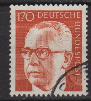 Germany 1970 - Scott 1042a used - 170 pf, Pres. G. Heinemann  (S-142)