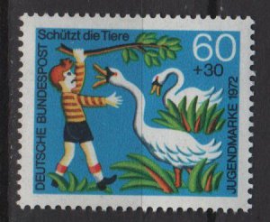 Germany 1971 -Scott B484 MNH- 60pf + 30pf, Animal protection (Red-782)