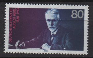 Germany 1988 - Scott 1562 MNH - 80 pf, August Bebel (12-701)