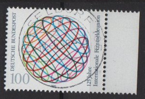 Germany 1990 - Scott 1604 CTO -  100pf, Intl. Telecommunication Union (7-69)