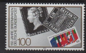 Germany 1990 - Scott 1614 MNH - 100pf, 1st Postage stamp Anniv (13-51)