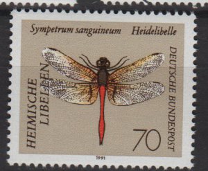 Germany 1991 - Scott 1675 MNH - 70pf, Dragonfly   (K - 600)