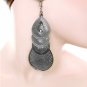 Tear drop stack earrings (gunmetal tone)