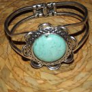 CUTE SILVER & TURQUISE FLOWER BANGLE