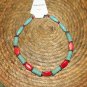 RED TURQUISE/TURQUISE & SILVER NECKLESS