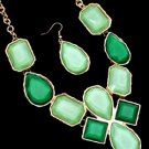 DAZZLE ME IN GREEN STATEMENT NECKLACE