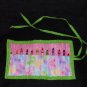 Hand Crafted Butterfly Crayon Holder Roll Up with Green Tie