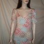 NOTICE V Neck Blouse Top Abstract Print Red Blue L