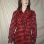 Molly Long Sleeve Ruffled Blouse Plaid  Red M L 6000