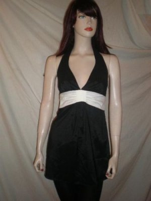 Halter Tie Back Top BlouseTop Black And White S