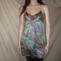 NOTICE Racerback Dress Tunic Floral Print Aqua S 2125