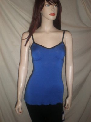 TWO FLOWERS By Jasmine Spaghetti Strap Blouse Top Royal Blue S