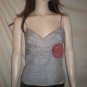 SASS ME Spaghetti Strap Blouse Plaid White & Black S
