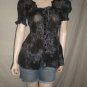 TWO FLOWERS By Jasmine & Lily Blouse BLack & White S
