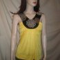 NOTICE Blouse Top Black & Yellow  M 606060 Medium