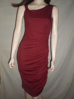TWO FLOWERS By Jasmine Ruffled Dress Burgundy S