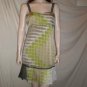 NOTICE 1" Strap Pleated Hem Dress Olive green Print S