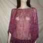 NOTICE See Through Batwing Blouse Top Burgundy Print L