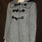 LAST KISS Junior's Woven Toggle Coat  Black  & White L