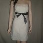 RUBBER DUCKY Strapless Dress W Black Tie White S 50327