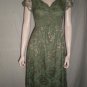 TWO FLOWERS By Jasmine Lace V-Neck Dress Green S