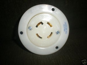 Hubbell 30A 3 Ph 4 Wire 250V Flanged Receptacle HBL2726