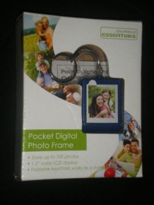 One World Essentials Digital Photo Frame KeyChain BLUE