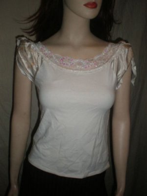 RUBBER DUCKY Round Collar Blouse Top White S STY 60288