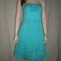 RUBBER DUCKY Strapless Dress W Tie Back Green Teal  M
