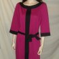 JONATHAN MARTIN 3/4" Sleeve Round Neck Dress Berry 10