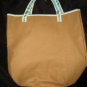 UNICO COLLEZIONE Purse HandBag Stripe Brown Fabric