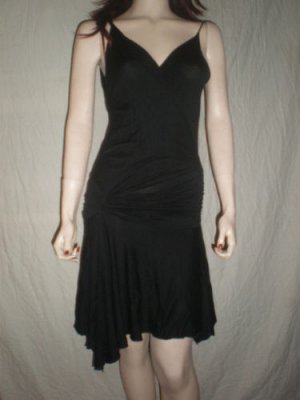 RUBBER DUCKY V Neck Spaghetti Strap Dress Black S 50718
