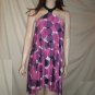 CURTSEY Halter Dress Abstract Print Fushia S