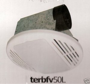 Tamco 50CFM 3.5 Sone Ceiling Bath Fan W Light TERBFV50L