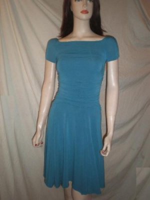 RUBY Ruffled  Dress  Teal  S Small 26591TY