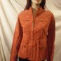RUFF HEWN Womens Suede  Leather Jacket Rusty Rust Orange Red M