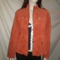 RUFF HEWN Womens Suede  Leather Jacket Rusty Rust Orange Red M