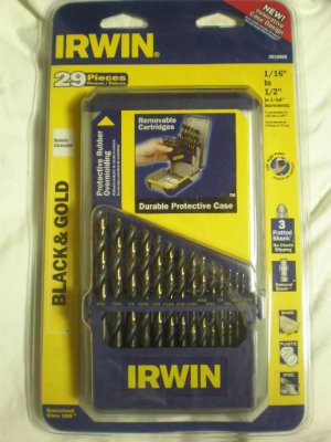 Irwin 29 Pc Black & Gold Metal Index Drill Set 3018005