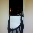 XOXO Legwear Hug & Kisses Women's Top Sparkle Lace Footliners Size 9-11 Black
