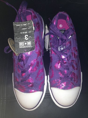 CONVERSE One Star Junior Dx Cross Strap Lips Oxford Tennis Shoes 3 Violet
