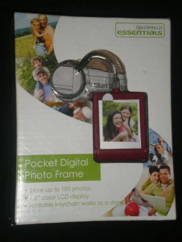 One World Essentials Digital Photo Frame KeyChain BURGUNDY